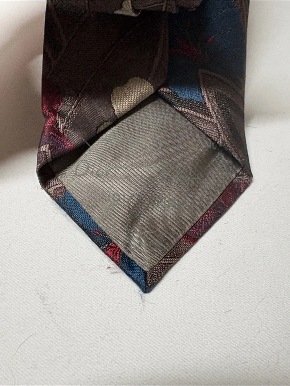 Christian Dior Vintage Poly Blend Brown Floral Tie